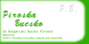 piroska bucsko business card